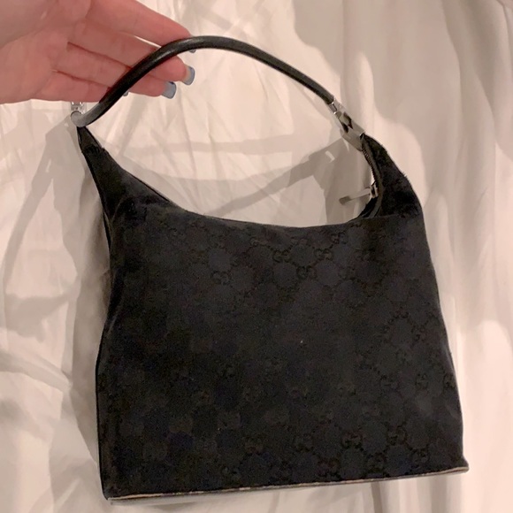Black Gucci canvas hobo bag - Picture 1 of 12